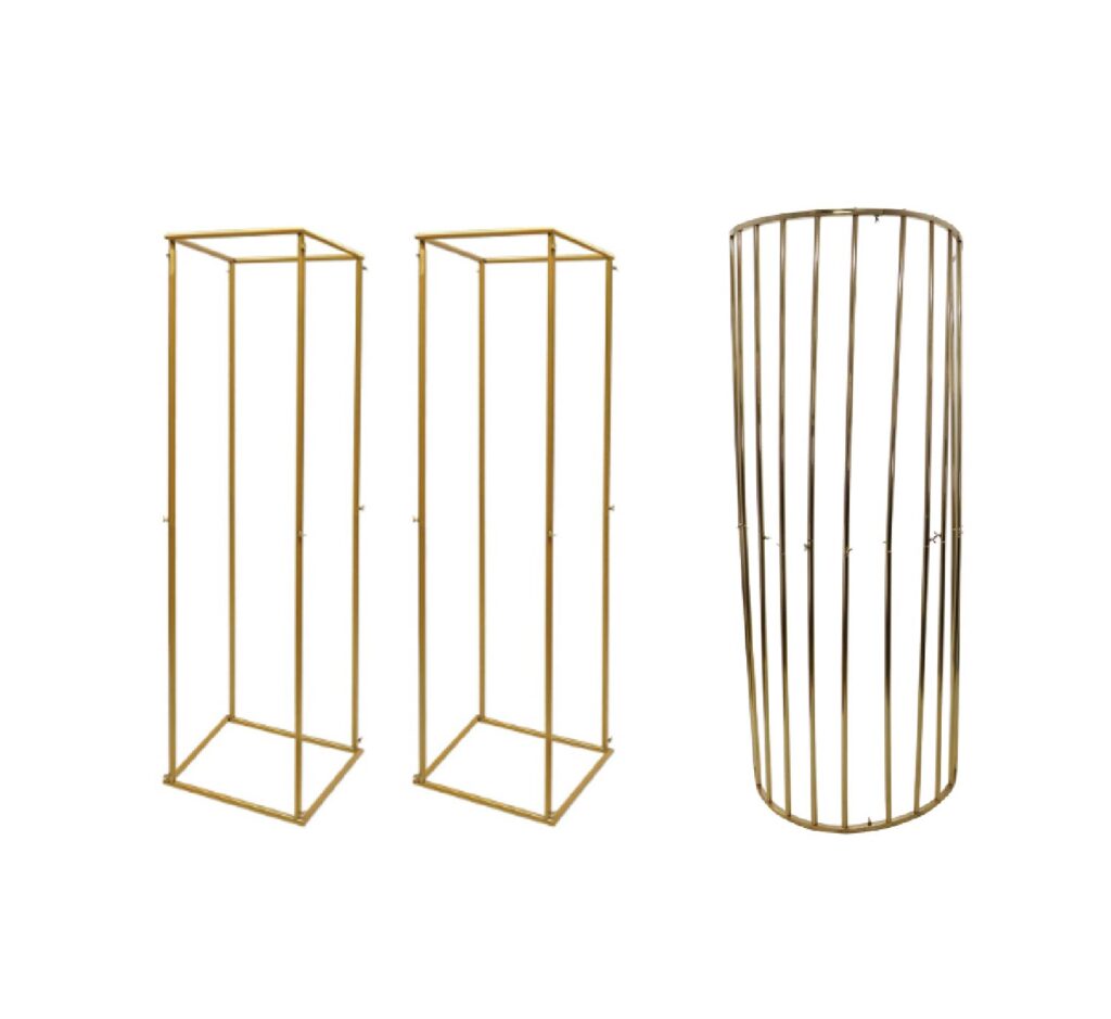 3 Pce Metallic Gold Decor Stand