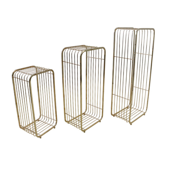 3Pc Gold Decor Stand