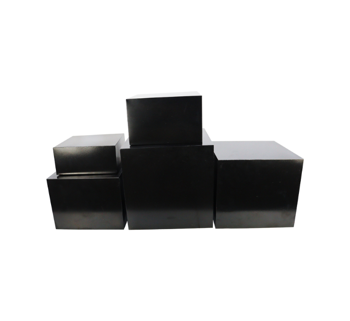 5PC Black Square Metal Table Riser