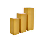 3 Pce Metallic Gold Perspex Plinths