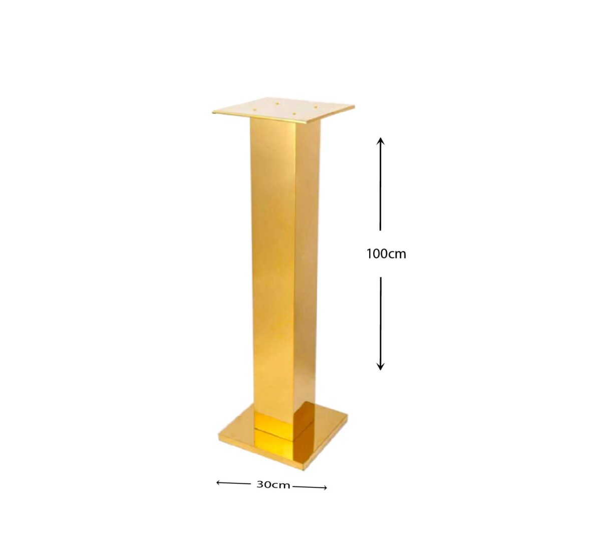 100cm Stainless Steel Gold Plinth