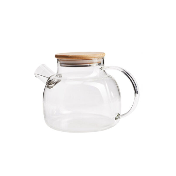 Glass Teapot with Wooden Lid 1Ltr