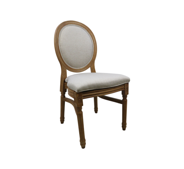 Louis Chair Plastic Wooden Look with Padded Back and Seat