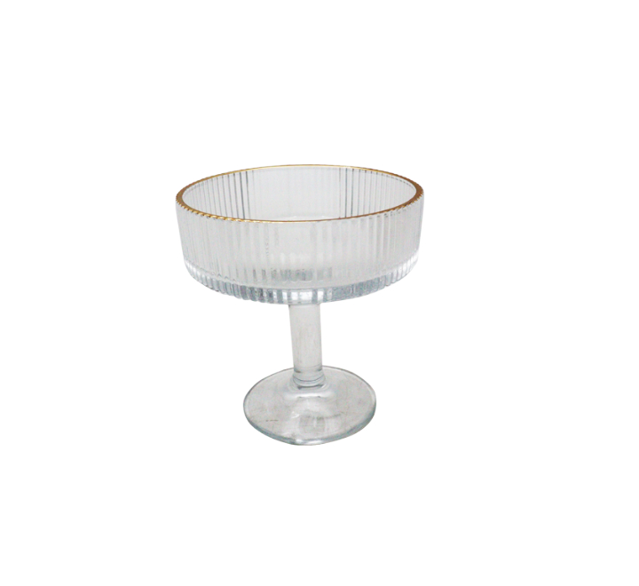 Gold Rim Champagne Coupe Glass
