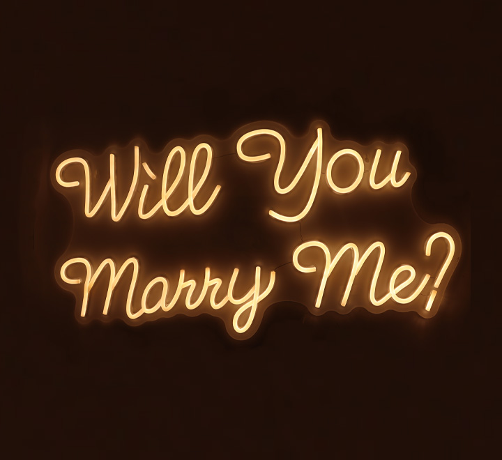 Will You Marry Me LED Sign 71x36cm