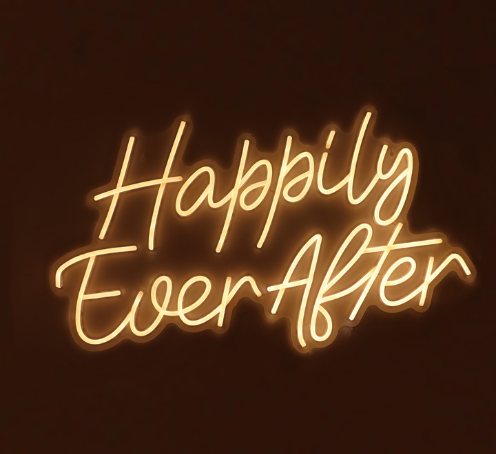 Happily Ever After LED Sign 70x41cm