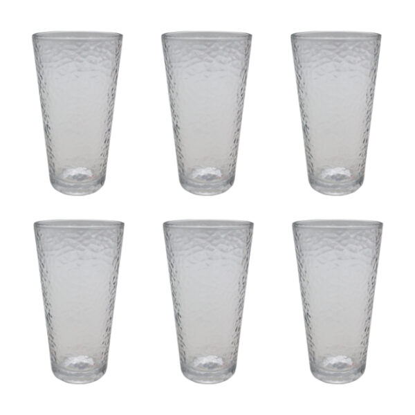 6 Pce Libbey Vintage Pebbled Glass Tumblers 310ml