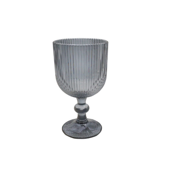 Wine Glass Ribbed Pattern 400ml - grey