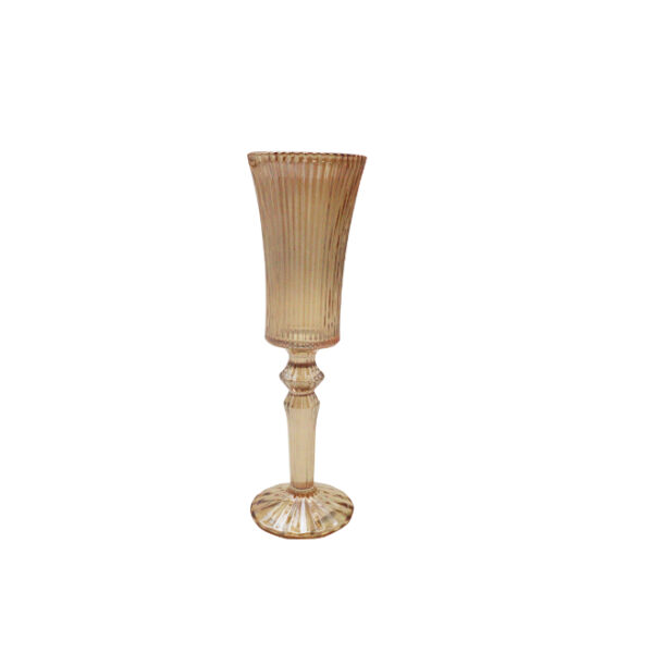 Champagne Glass Gold Elegant Ribbed Design 150ml