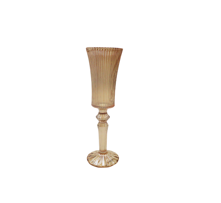 Champagne Glass Gold Elegant Ribbed Design 150ml