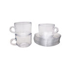 12pc Glass Cup and Saucer Set