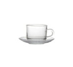 12pc Clear Cup and Saucer Set 200ml