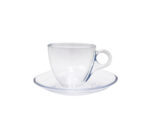 Clear Cup and Saucer Set