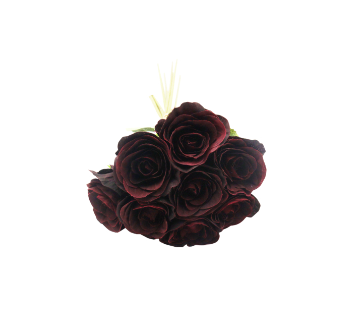 Artificial Rose Bunch Maroon