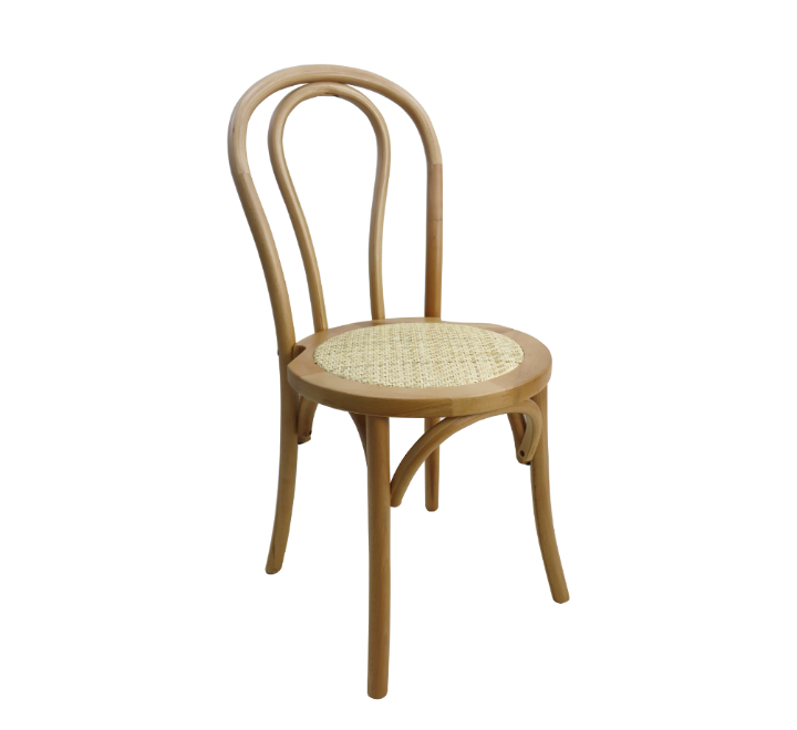 Thonet Wooden Chair Brown, Rattan Seat