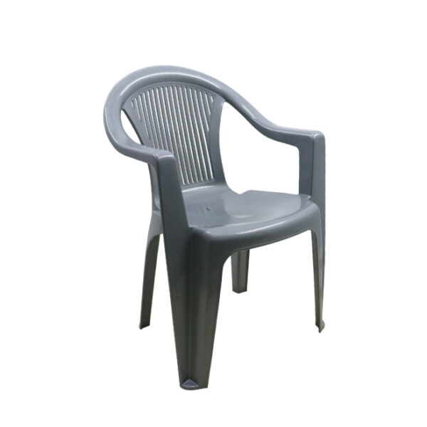 Clare Arm Chair Slat Back Grey