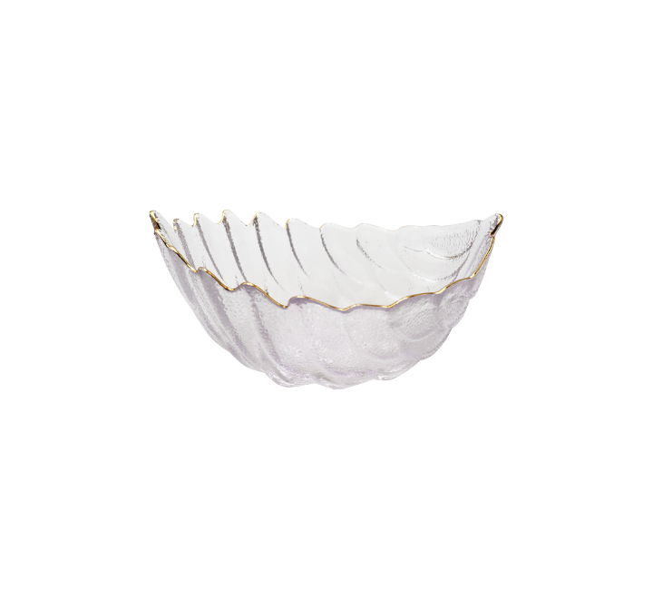 Glass Leaf Shaped Salad Bowl