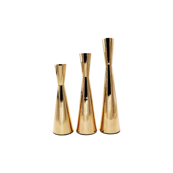 3pc Candle Stand Gold