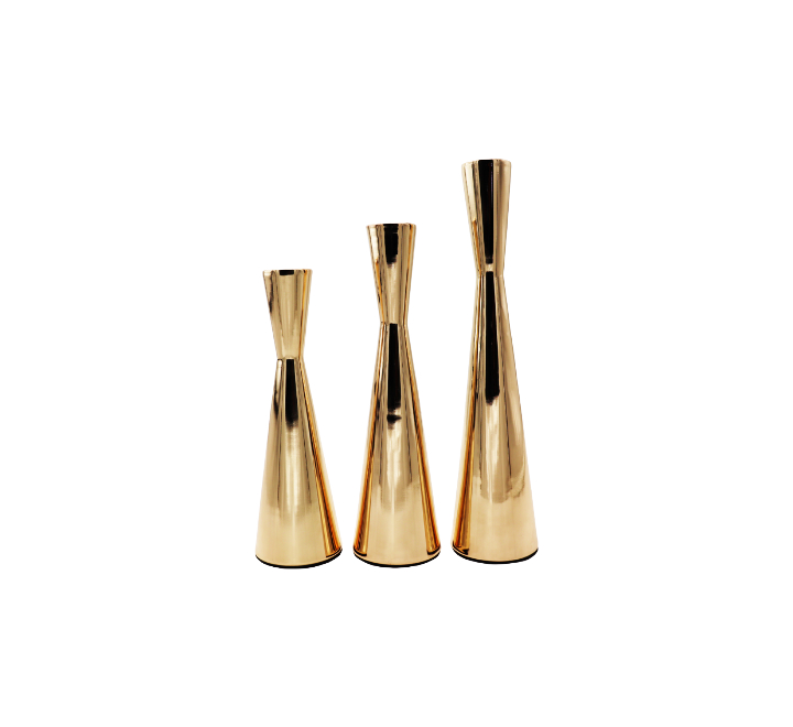 3pc Candle Stand Gold