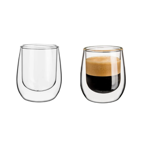 2pc Glass Coffee Mugs without Handles