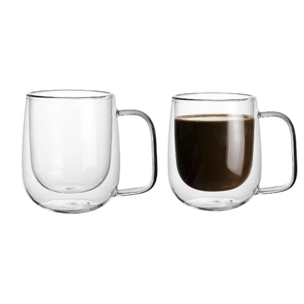 2pc Glass Coffee Mugs