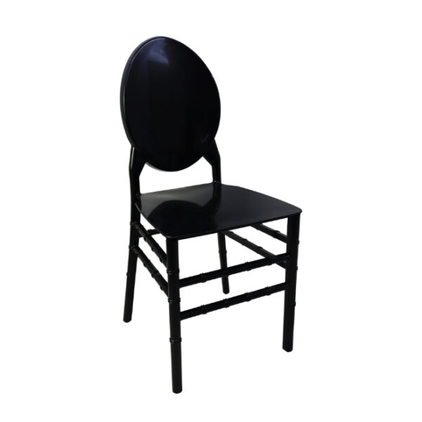 Black Oval Back Resin Chair