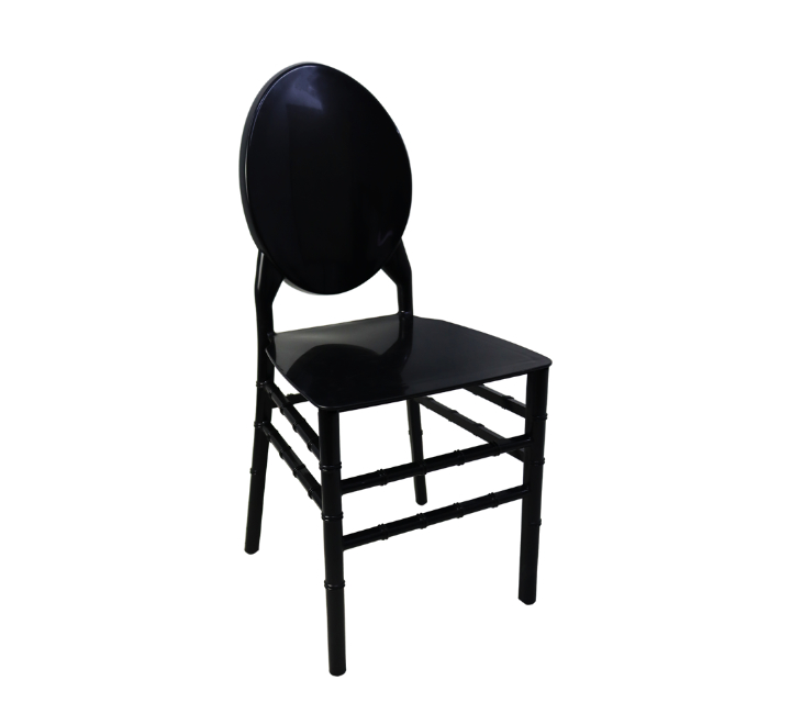 Black Oval Back Resin Chair