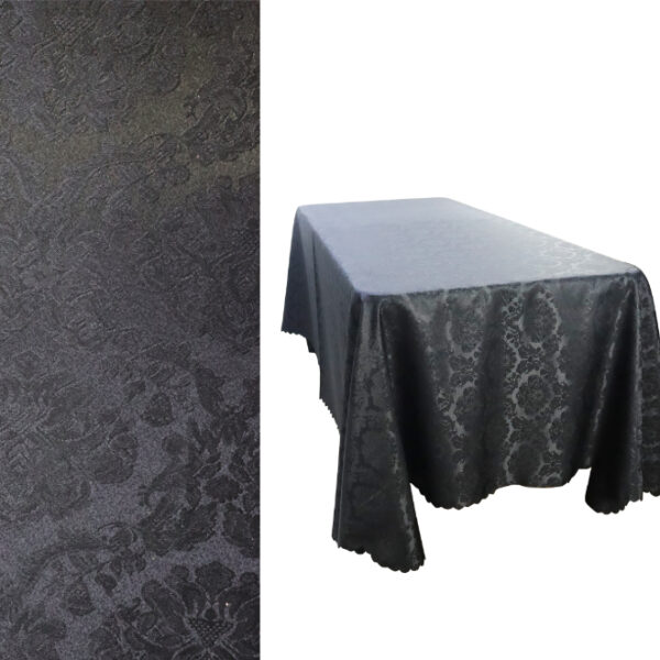 Black Flower Pattern Table Cloth 