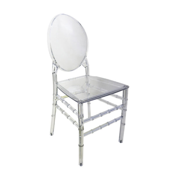 Clear Oval Back Resin Chair