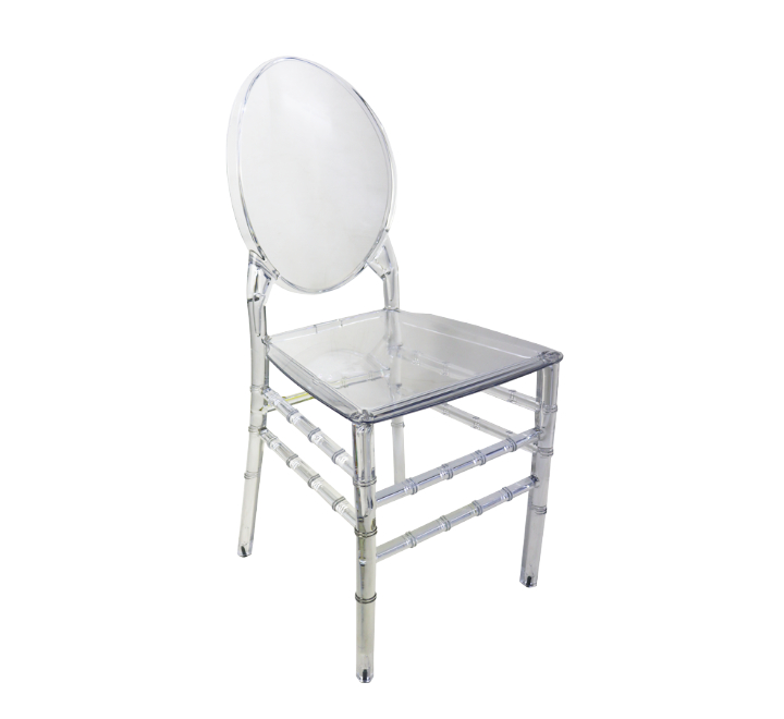 Clear Oval Back Resin Chair