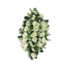 Oval Flower Bouquet White Roses