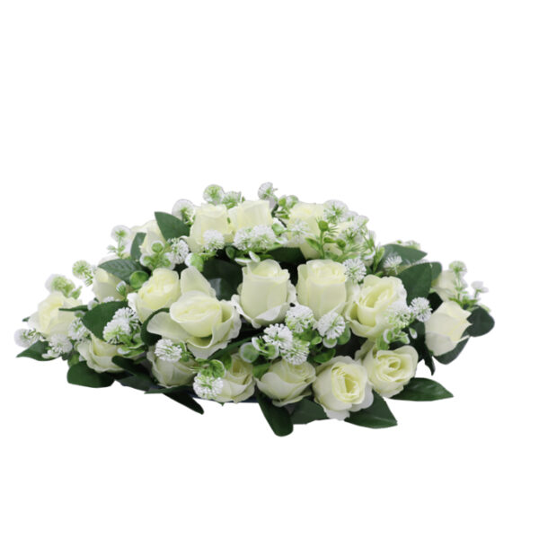 Oval Flower Bouquet White Roses