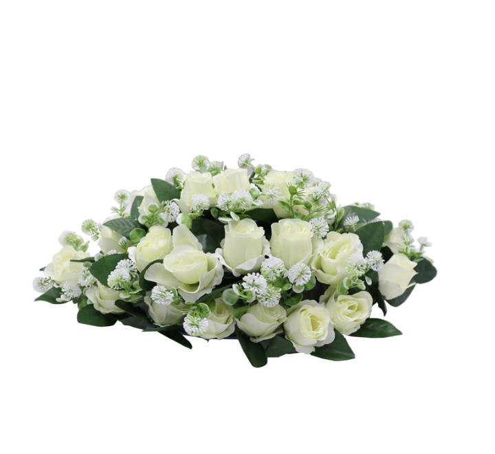 Oval Flower Bouquet White Roses