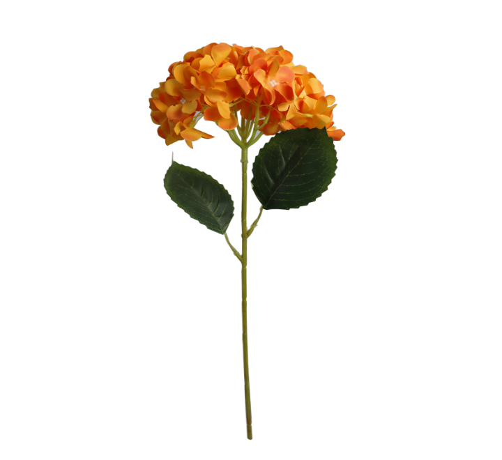 Artificial Hydrangea Flower Orange
