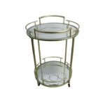 Metallic 2 Tier Drinks Trolley