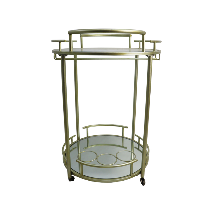 Metallic 2 Tier Drinks Trolley