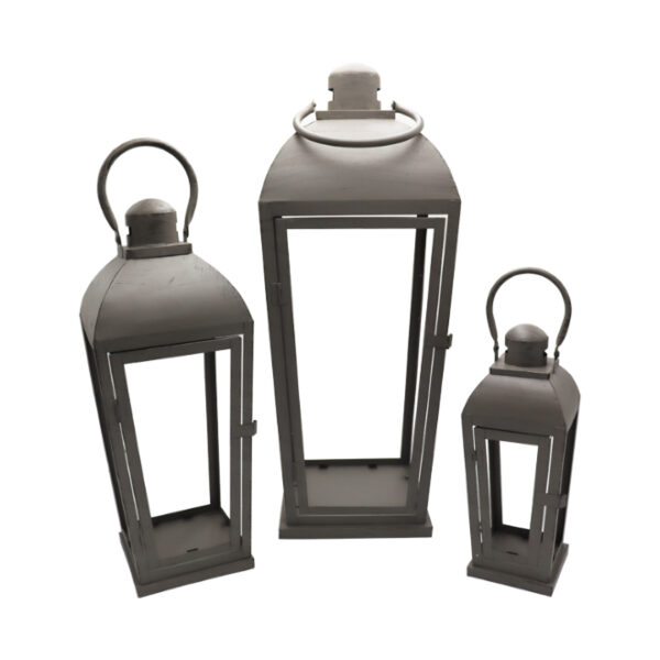 3pc Grey Lantern Set