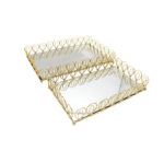 2pc Mirror Tray Gold Frame