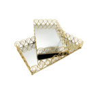 2pc Mirror Tray Gold Frame