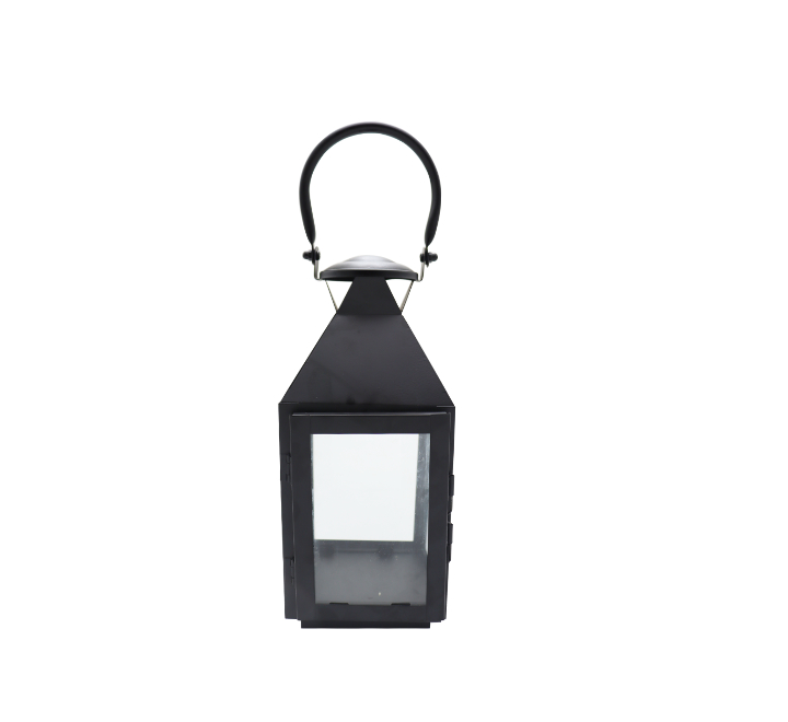 Black Lantern with Glass Insert