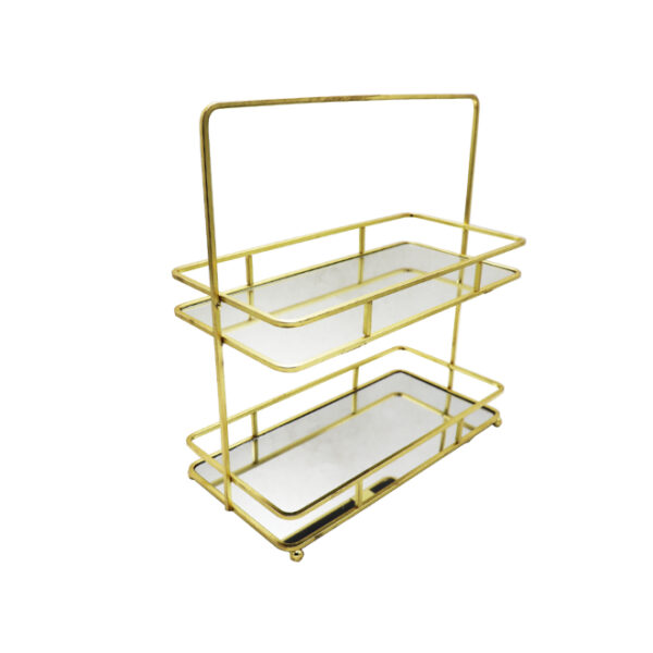 Trinket Mirrored Display Stand Gold