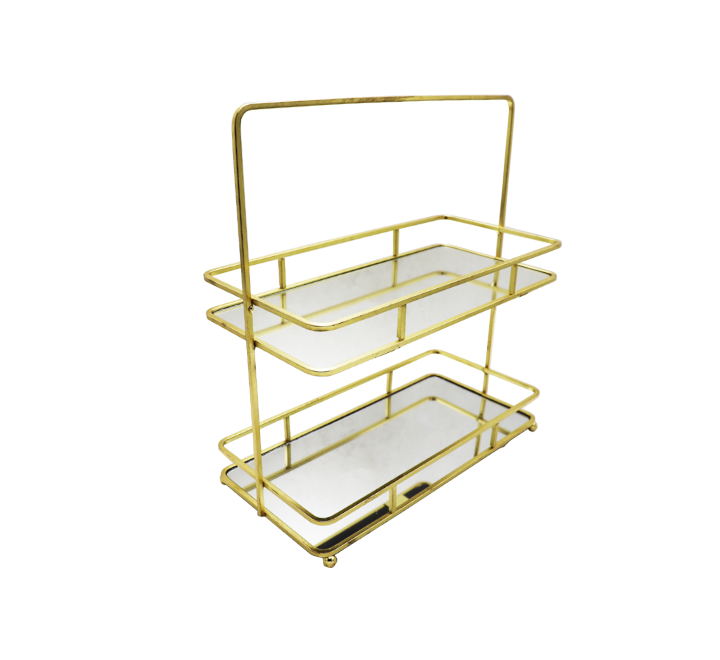Trinket Mirrored Display Stand Gold