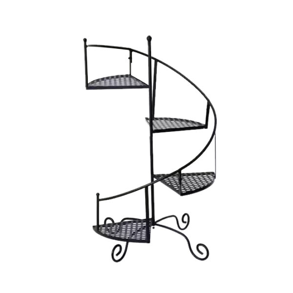 Multi Tier Metal Flower Stand Black