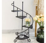 Multi Tier Metal Flower Stand Black