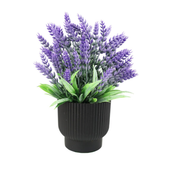 Artificial Lavender Plant in Black Pot