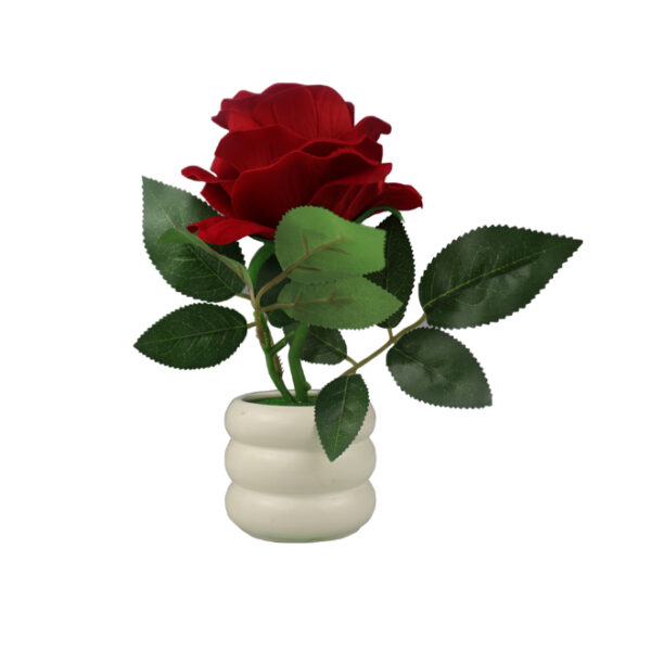 Artificial Red Rose in Pot Plant