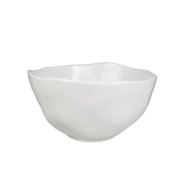 Ceramic Bowl with Irregular Wavy Rim
