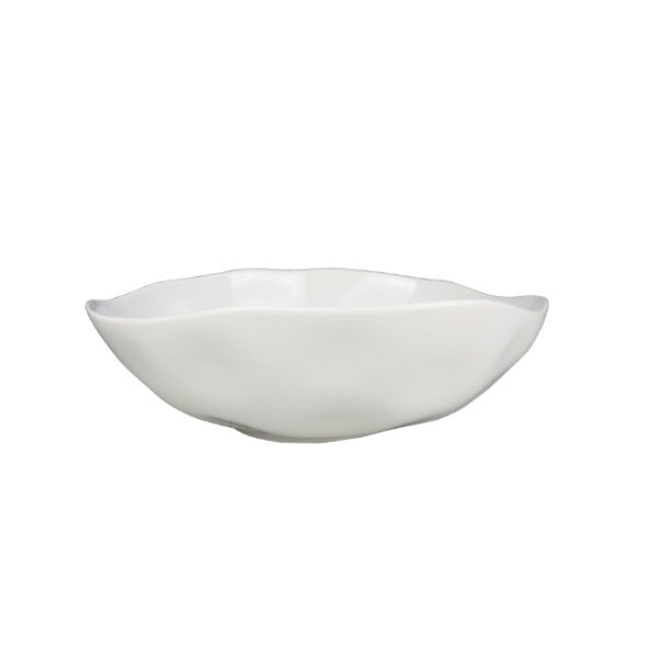 Large Ceramic Bowl with Irregular Wavy Rim