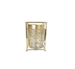 Metal Gold Candle Holder Glass Insert