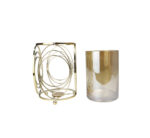 Metal Gold Candle Holder Glass Insert